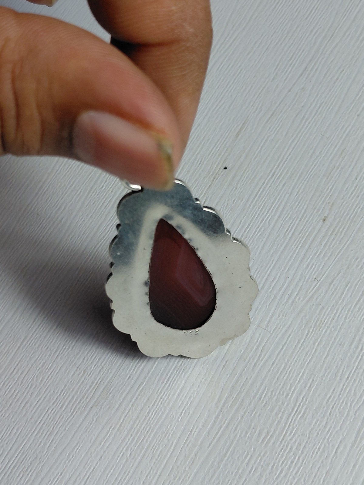 Natural Red Botswana Agate Gemstone Pendant Handmade Jewelry Free Shipping