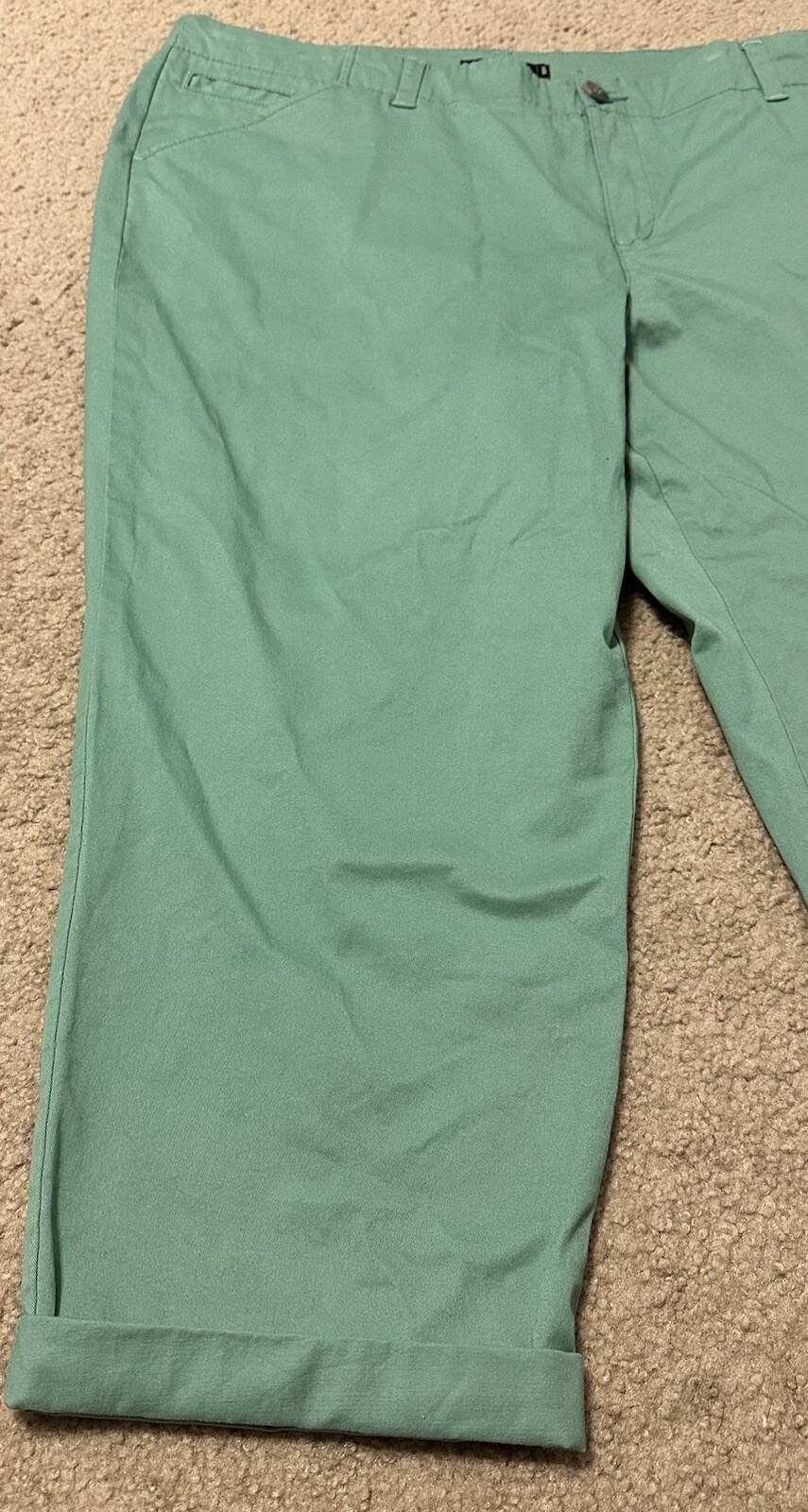 LEE Capri Size 18W Spearmint Green Mid Rise Fit Cropped Pant New Nwt!