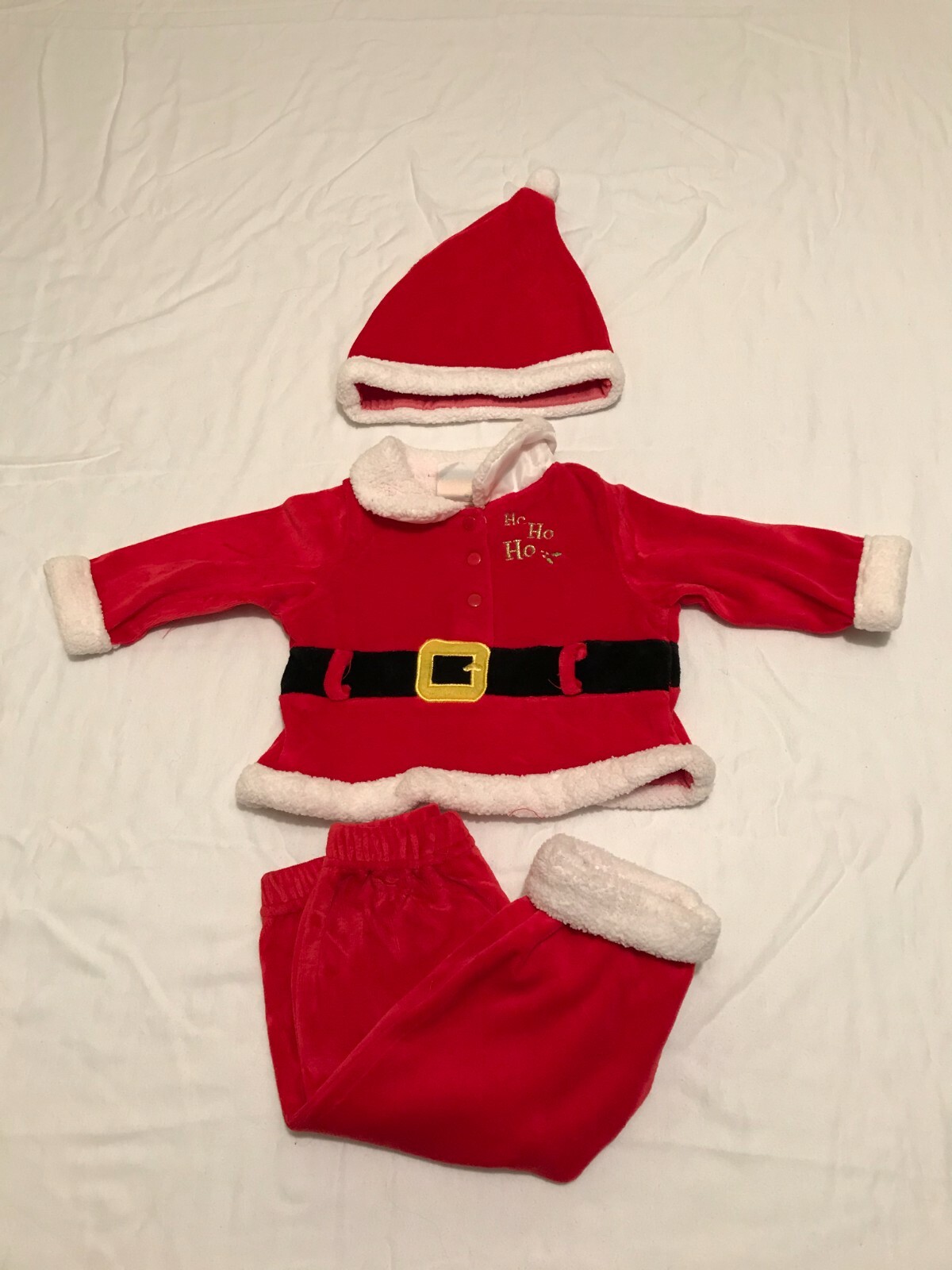 Holiday Santa Christmas Suit and Cap Sunshine 3-Piece Baby Set Size 6 – 9 Months