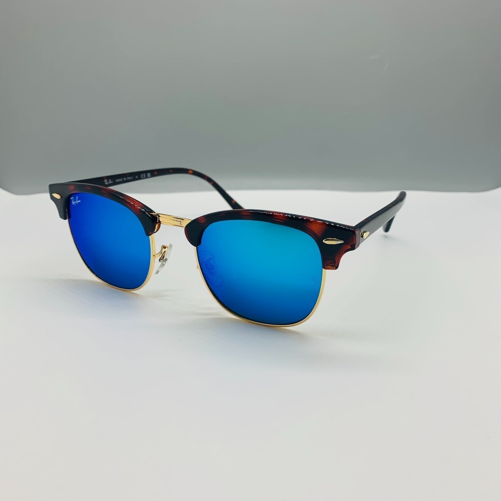 New! Ray-Ban RB3016 Sunglasses Dark Blue Lens, Tortoise Frame Clubmasters