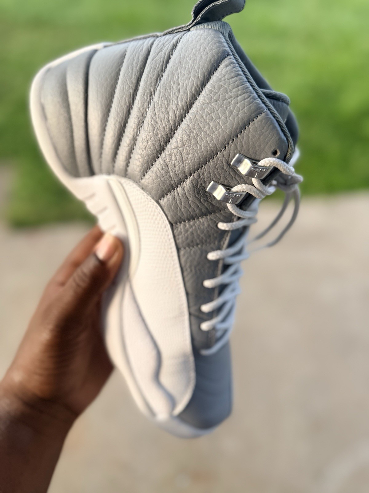 Jordan Air Jordan 12 Retro Stealth Gray. No box shoes was in clear case.