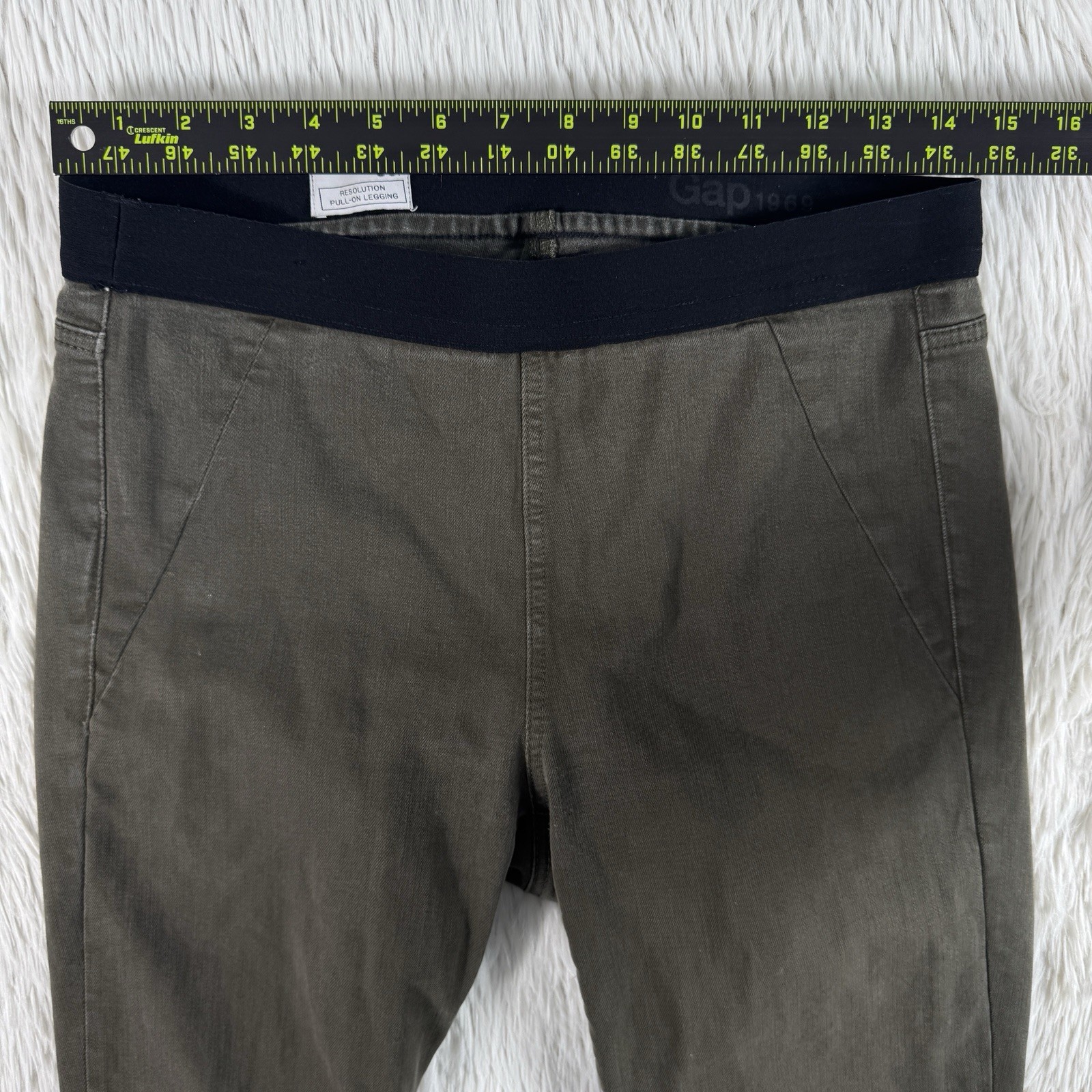 Gap 1969 Olive Green Resolution High-Rise Pull-On Legging Denim Jeans Women’s 30