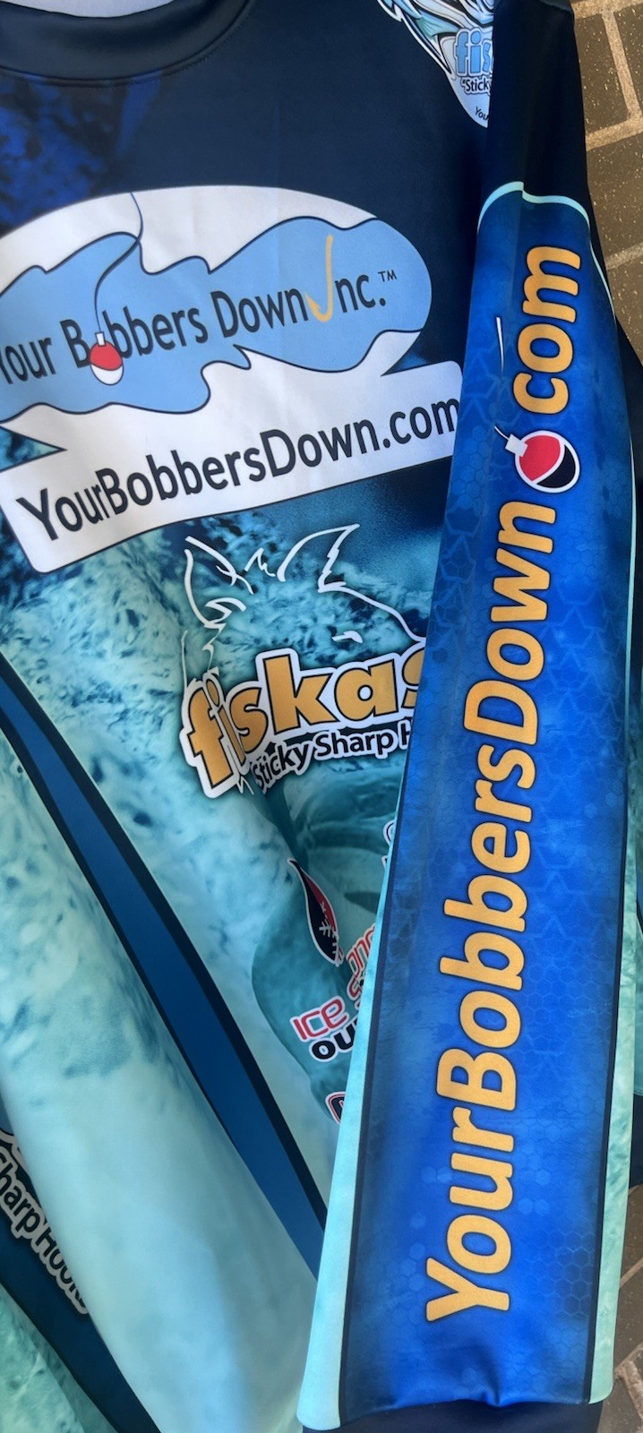 Team Fiskas Fishing Sweatshirt Bobbers Down INC Little Atomic Vintage
