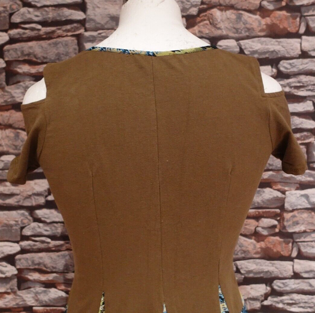 Klass Elegant Stylish Cold Shoulder Dress , Flowing Ruffle Skirt Size 12