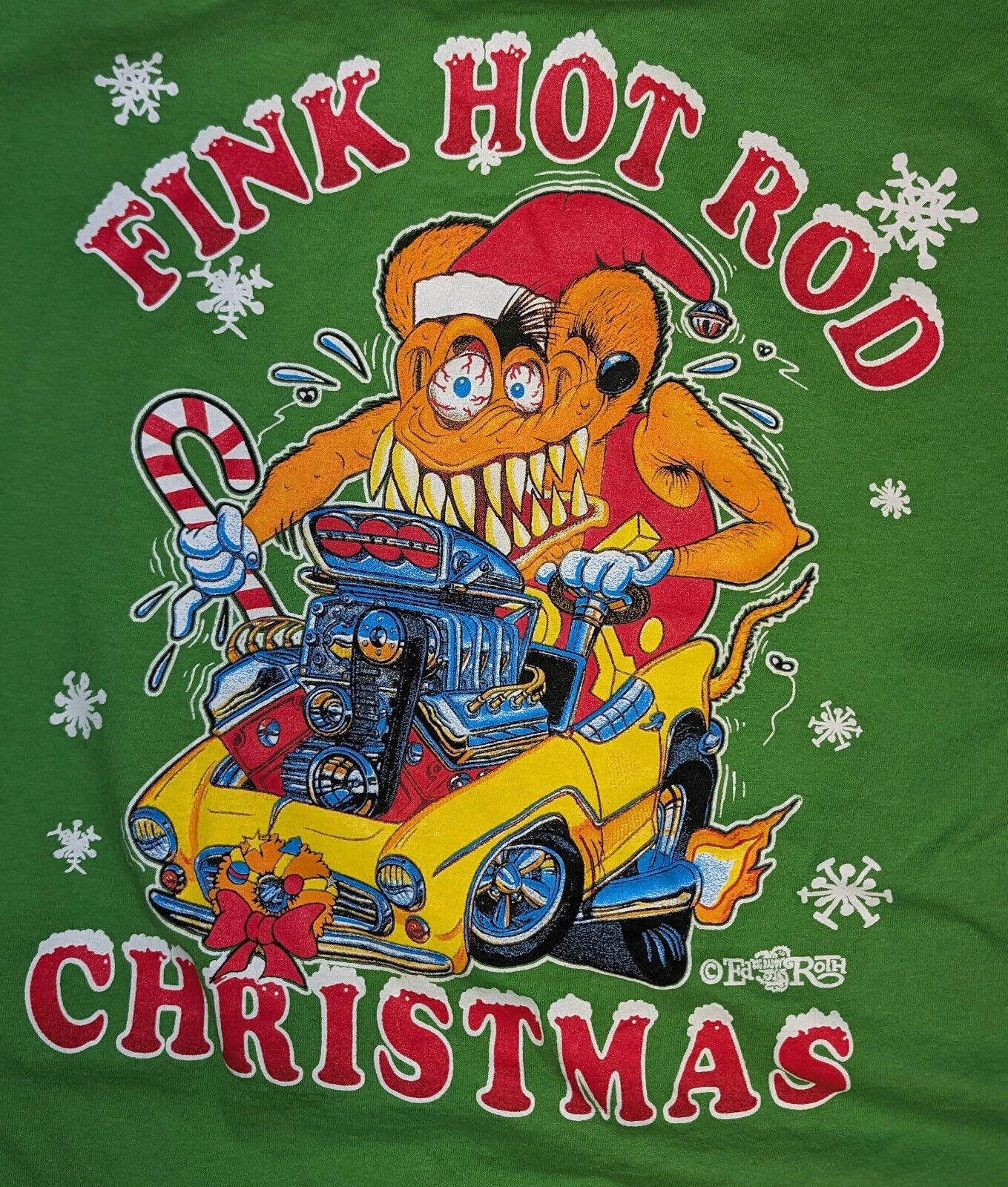 Ed Roth RAT FINK Christmas Holiday Santa Cotton Unisex T-Shirt S-5XL TU1579