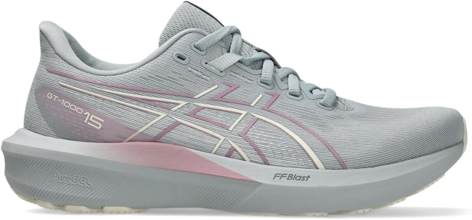 ASICS Women’s GT-1000 15 Running Shoes – Piedmont Grey/Taro Purple – 8.5 Wide