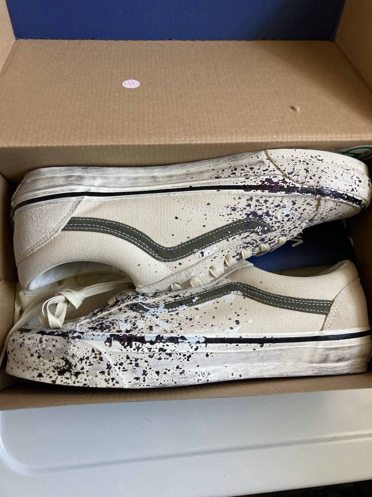 Vans Premium Old Skool 36 Paint Splatter Turtledove Size 8 (Fast Ship)