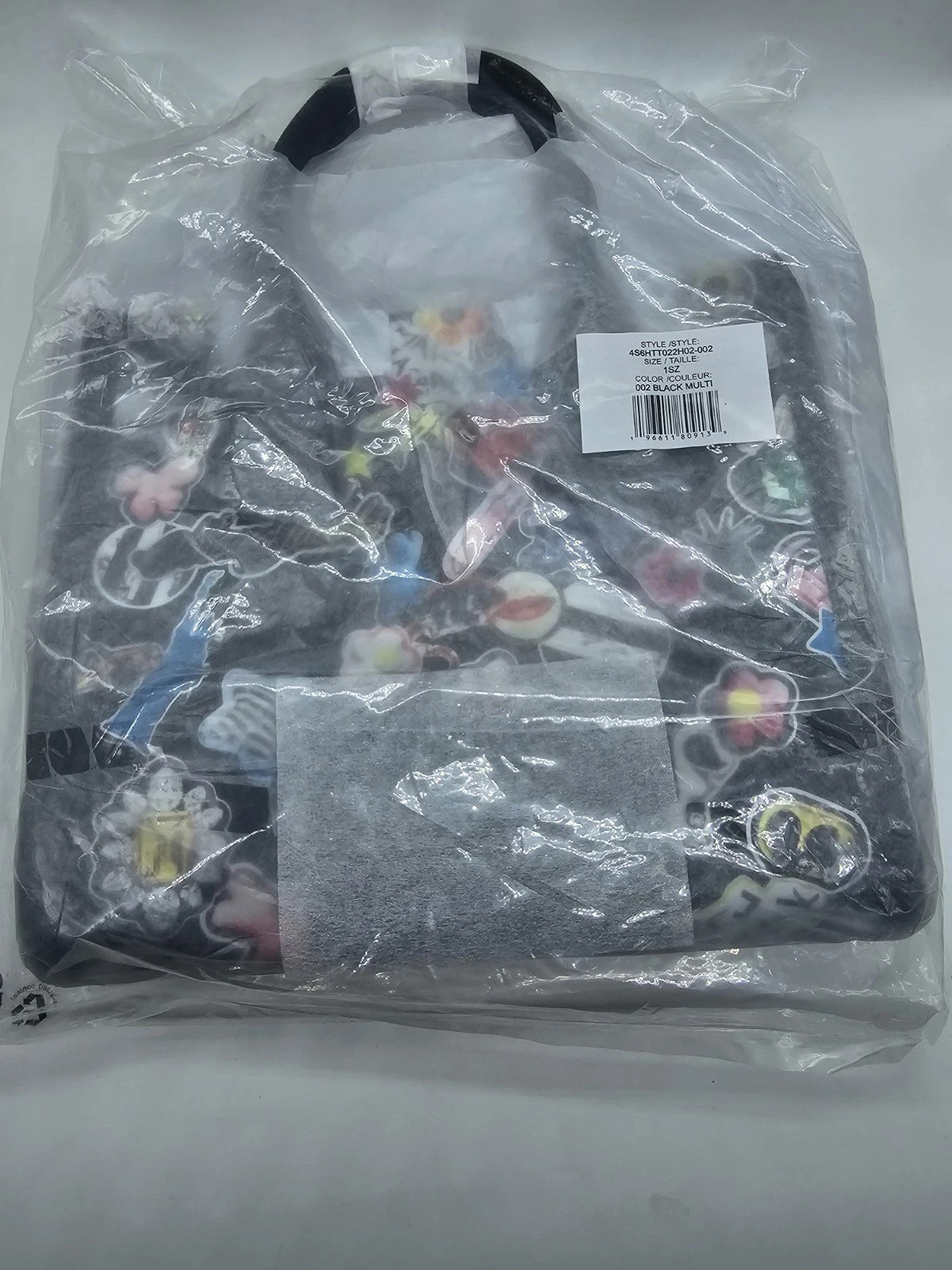 Marc Jacobs Sticker Print Canvas Tote Black Limited Edition New MK026049