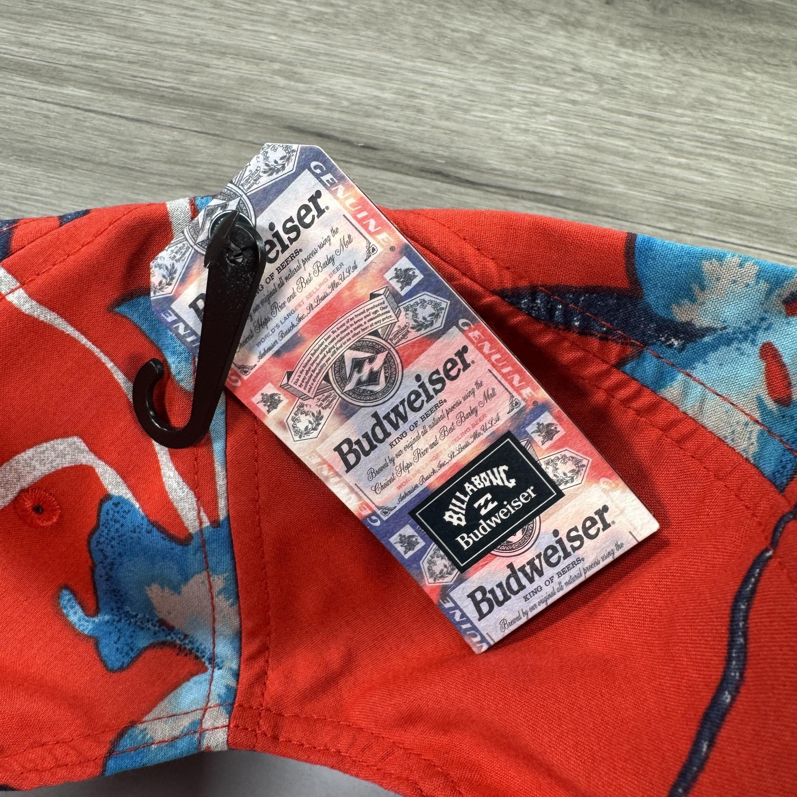 Budweiser Hat Cap Snap Back Red Floral Billabong Advertising Patch Mens Organic
