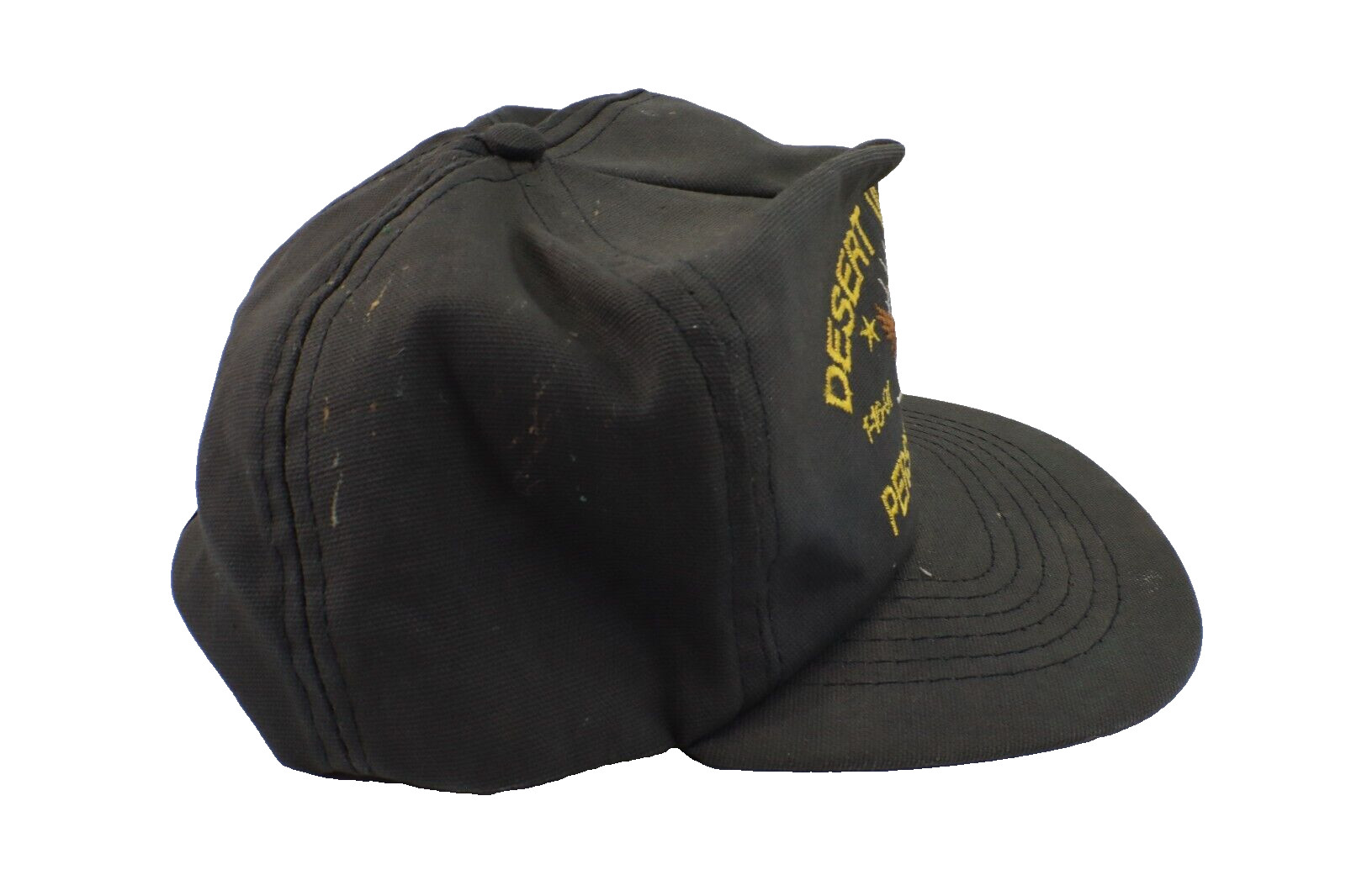 Triple Stitch Naval Hat/Cap DESERT VICTORY PERSIAN GULF Black Fabric Embroidered