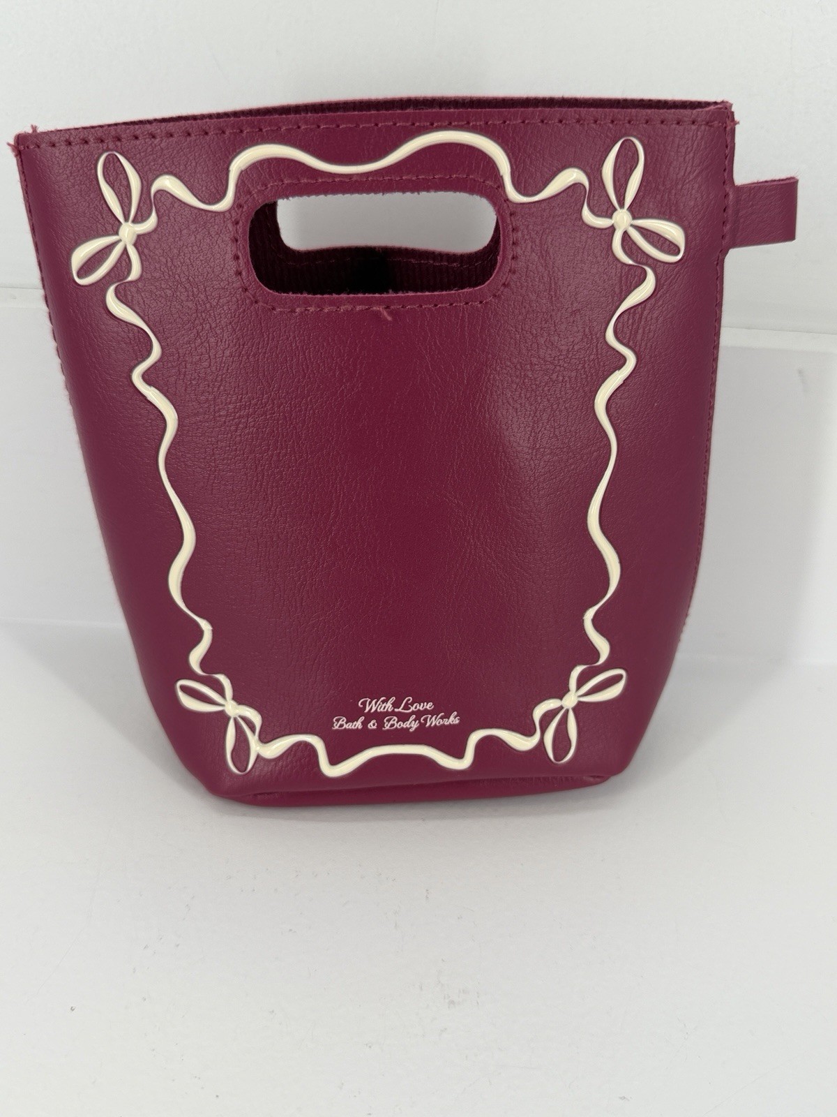 Bath & Body Works Raspberry W/Love Ribbon & Bow Reusable Mini Gift/Tote Bag