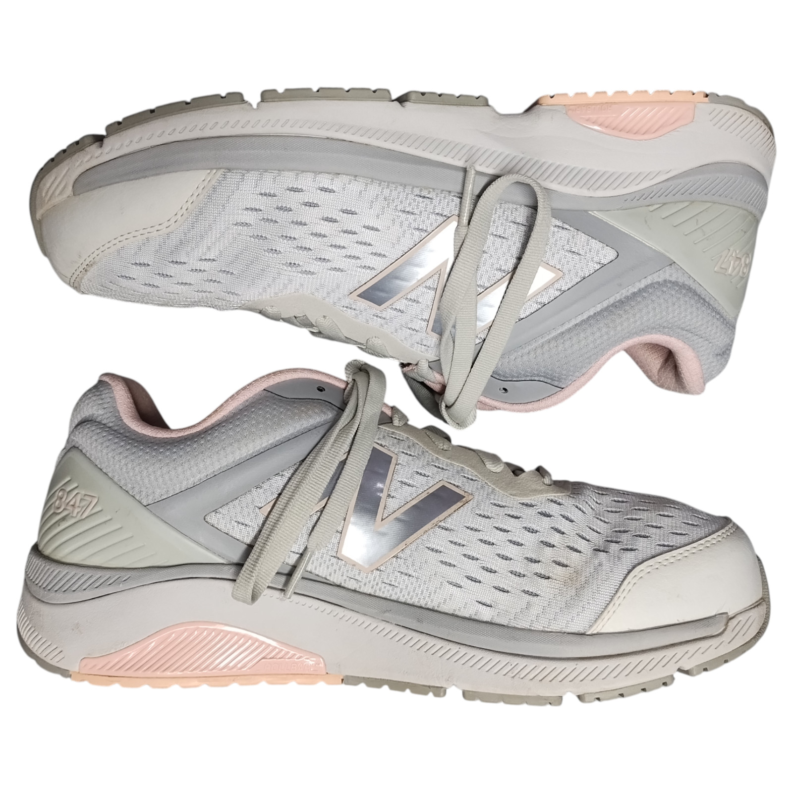 New Balance 847 V4 Walking Sneakers Mens US 10.5 Gray Pink Mesh Lace Up WW847LW4