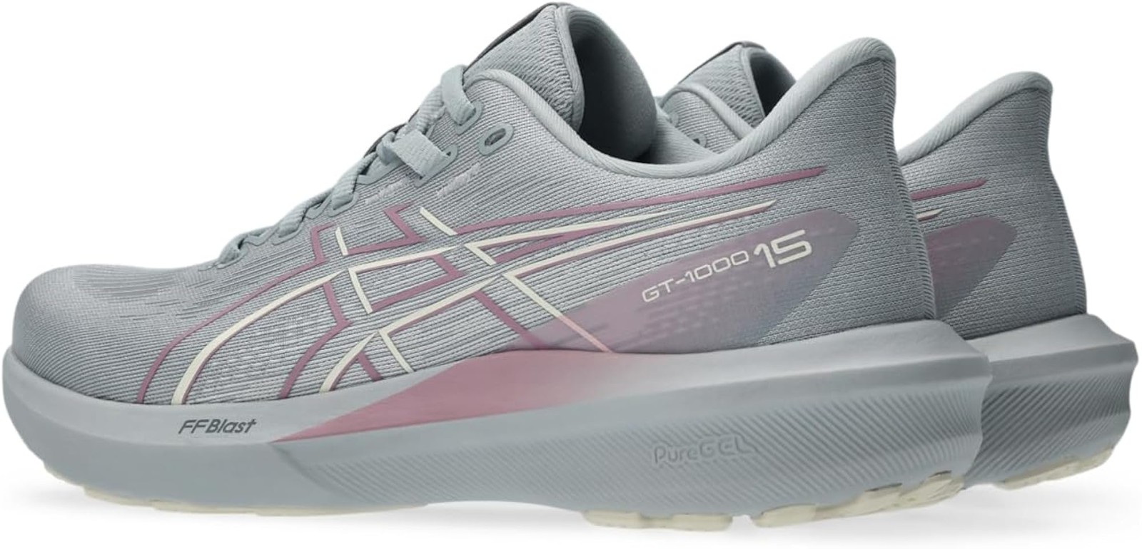 ASICS Women’s GT-1000 15 Running Shoes – Piedmont Grey/Taro Purple – 8.5 Wide
