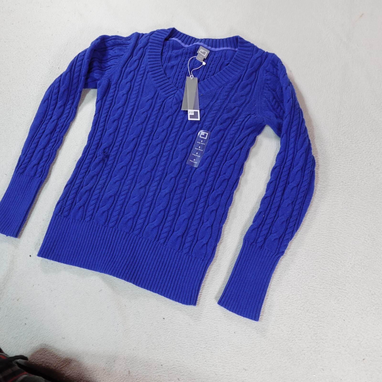 Vintage Jcpenny Sweater Womens Small Blue Fisherman Knit Pullover Outdoor Top