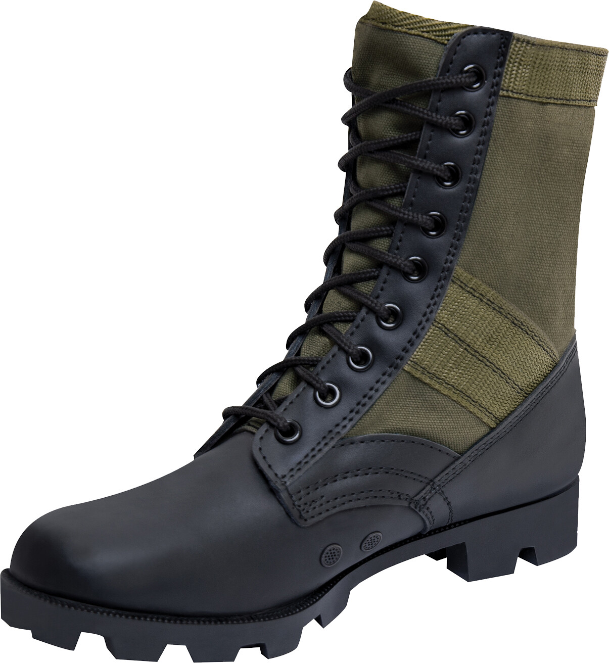 Olive Drab Jungle Boots Military Tactical Combat Boots 8″ High Leather & Canvas