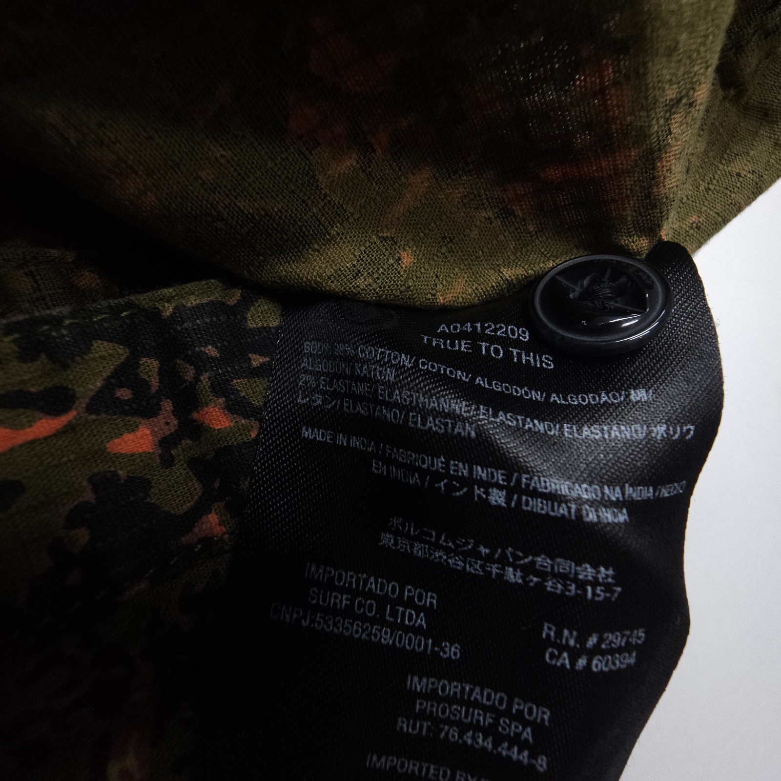 Volcom Short Sleeve Button Shirt Mens Medium Camo Print Classic Coastal Skate