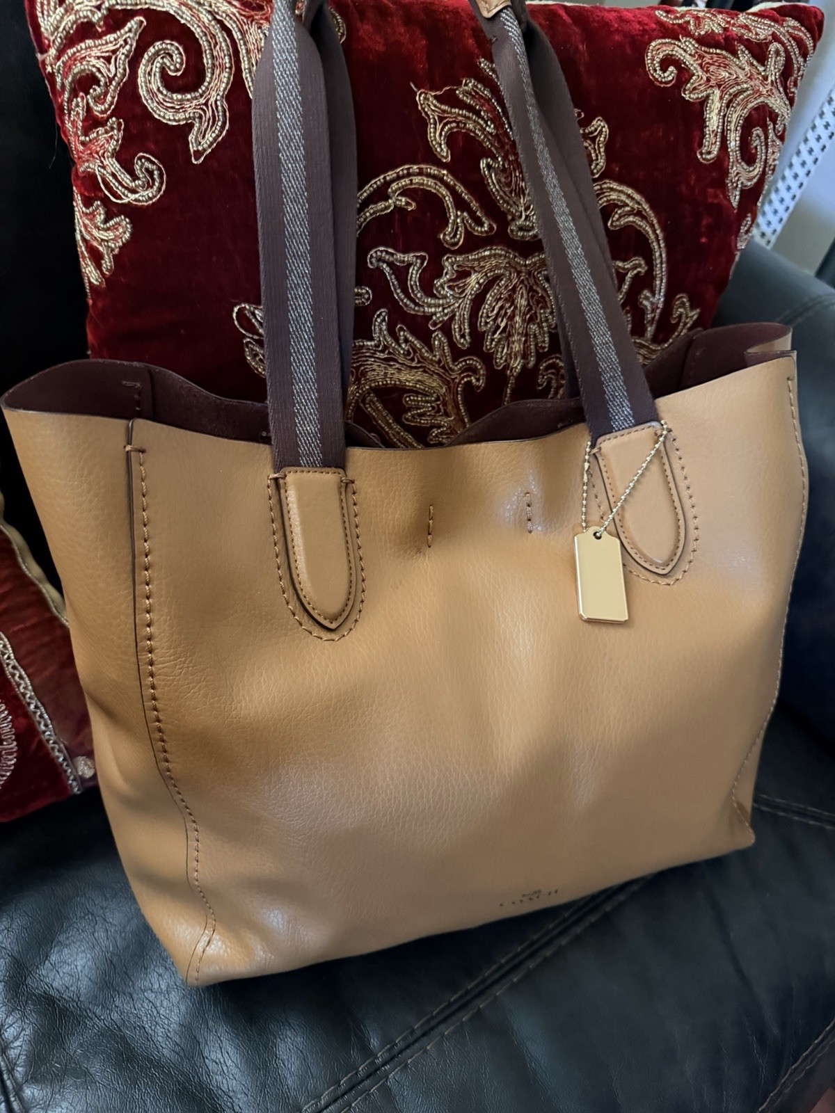 Coach Derby Caramel Tote Pebbled Leather