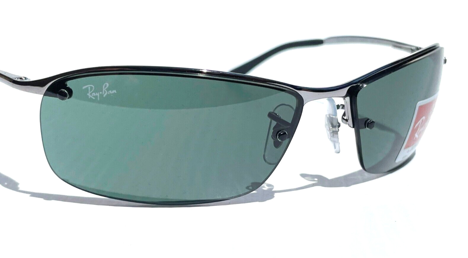 NEW Ray Ban Gunmetal UV PROTECTIVE Dark Green Lens Sunglass RB 3183 004/71