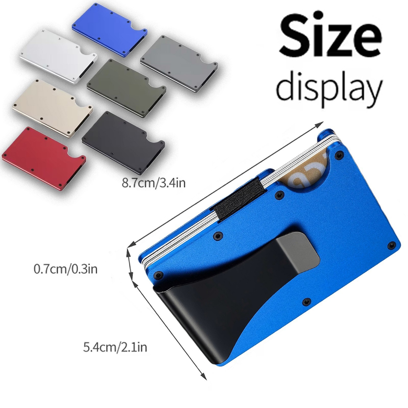 Leatherboss Slim Mens Card Holder Metal RFID Blocking Minimalist Pop Up Wallet