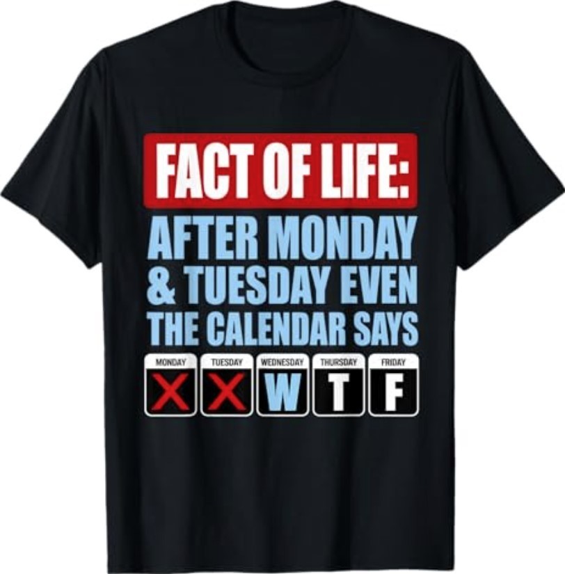 Fact of Life Calendar Says WTF Humor T-Shirt
