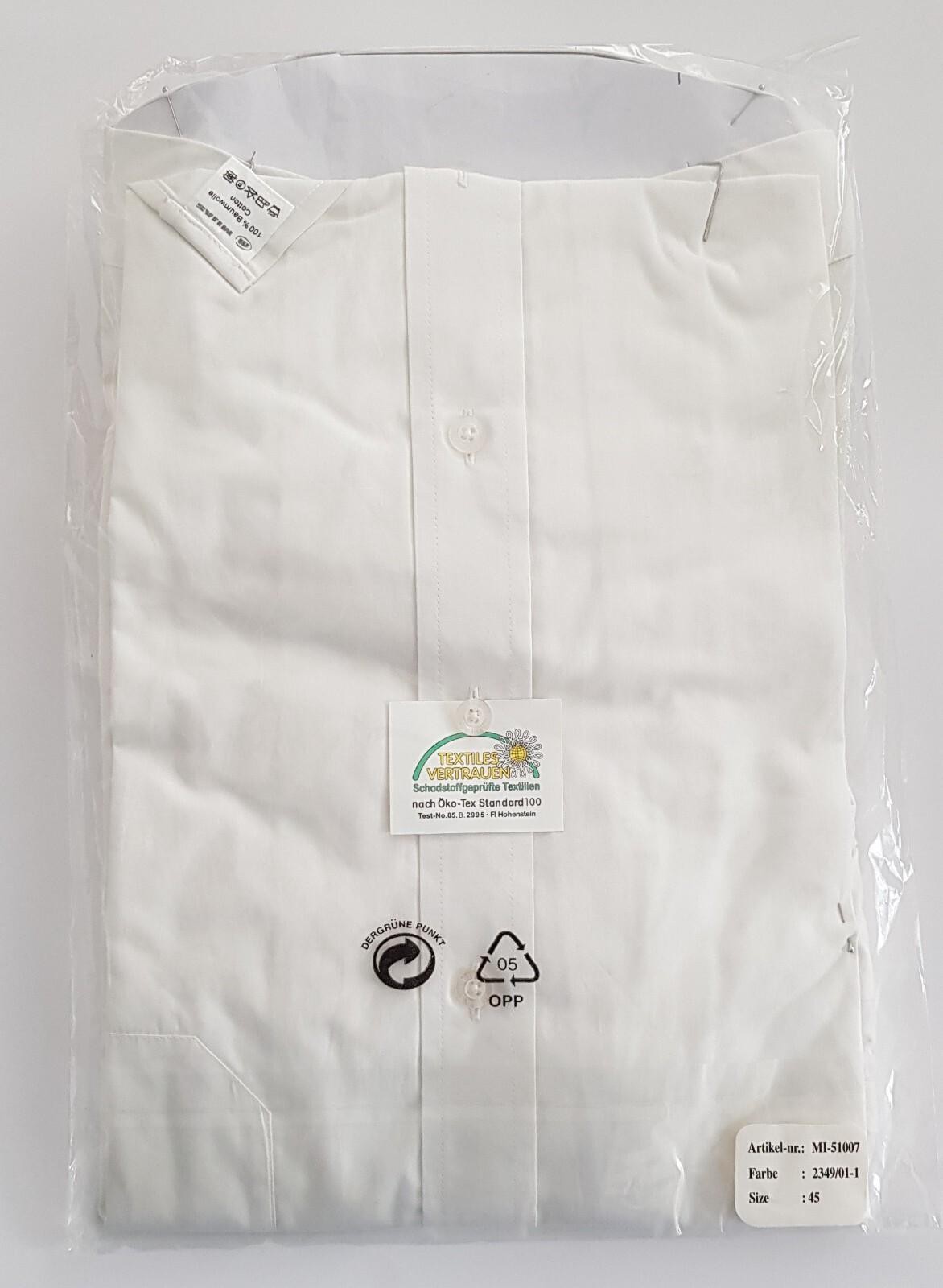 Original Mijas men’s business shirt New Kent long sleeve white slim fit size 45
