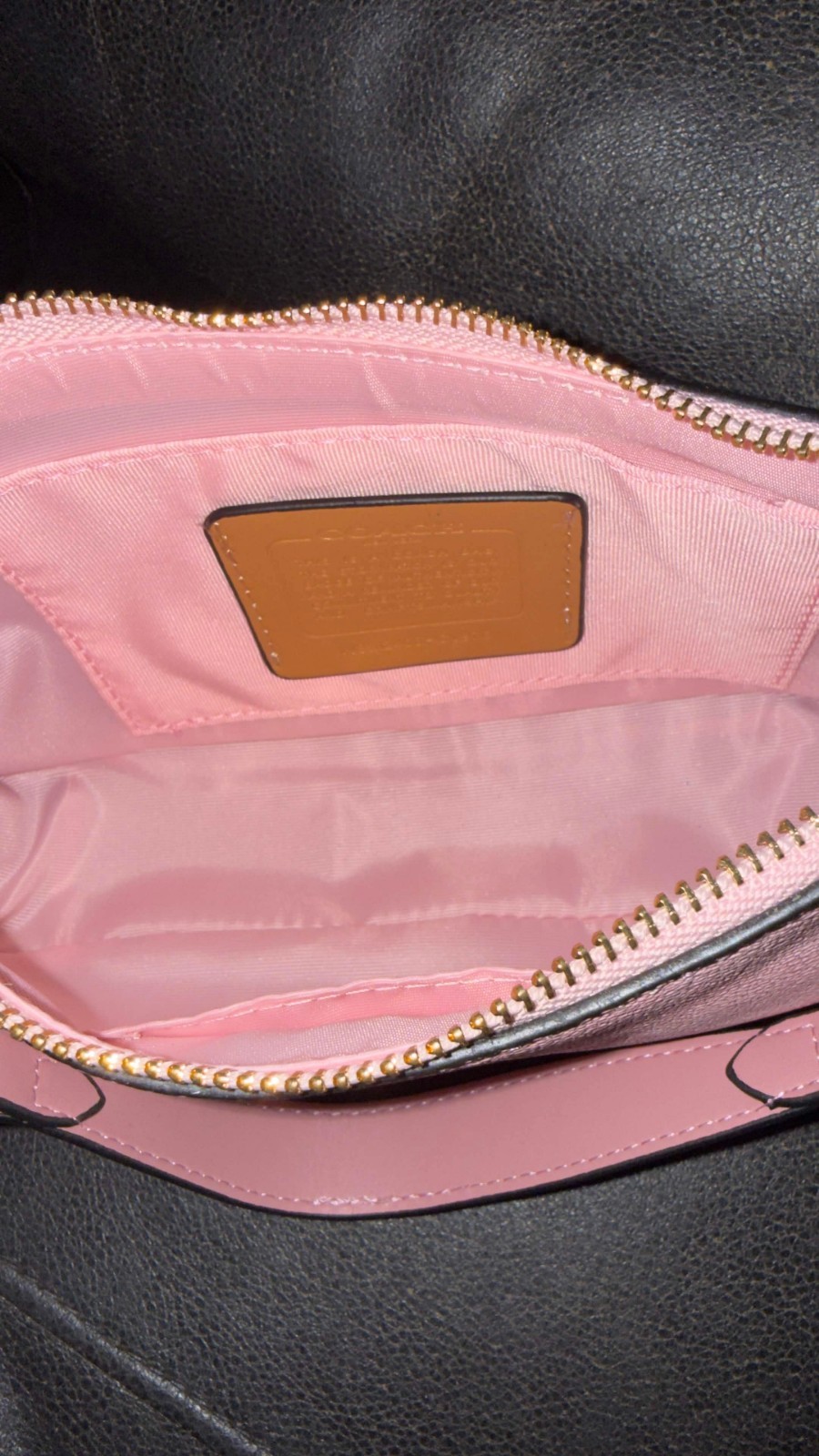 Coach Teri Shoulder Crossbody Bag Pink Signature Canvas Gold Hardware Purse