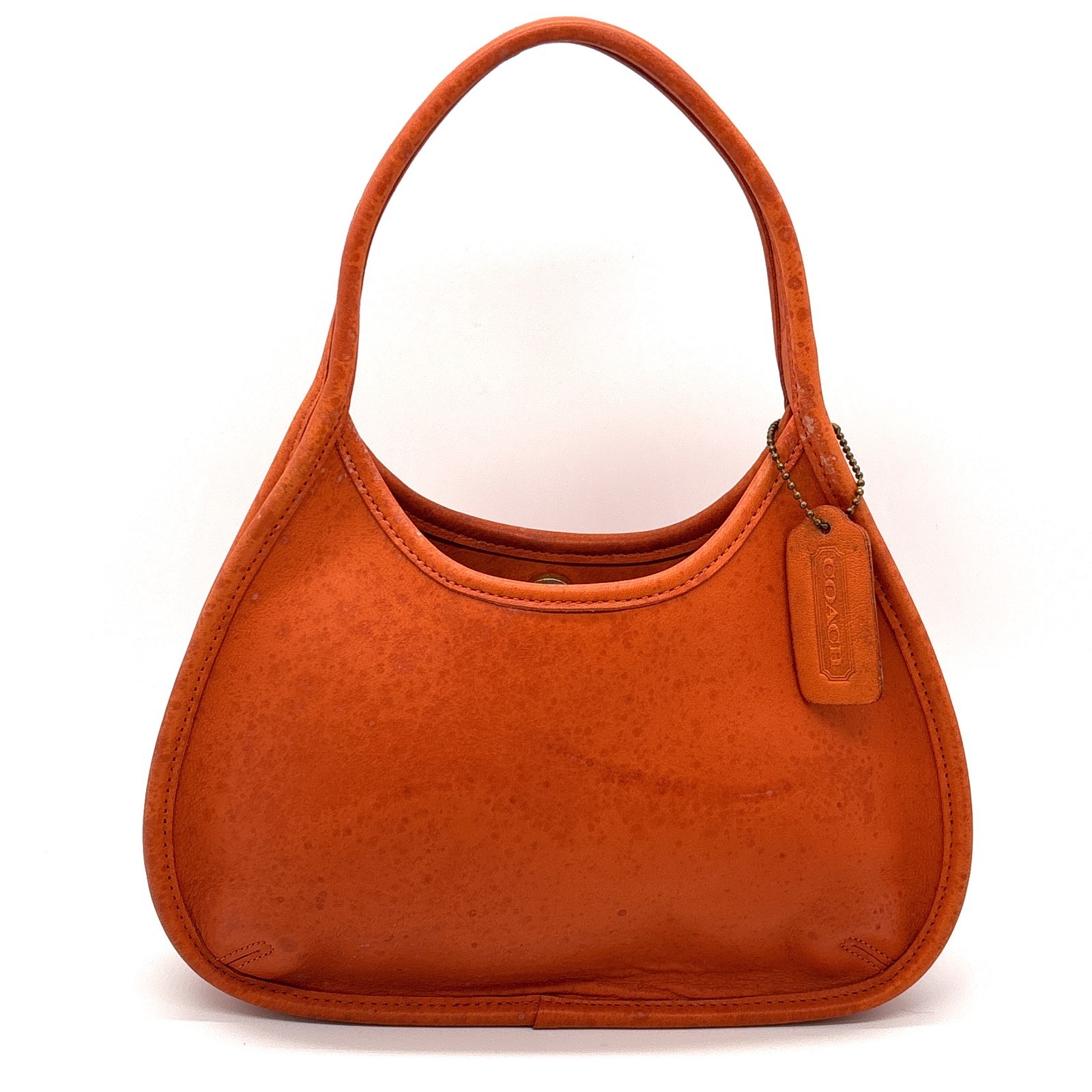 Coach Vintage 9027 Ergo Leather Hobo Bag Orange Made in USA From Japan