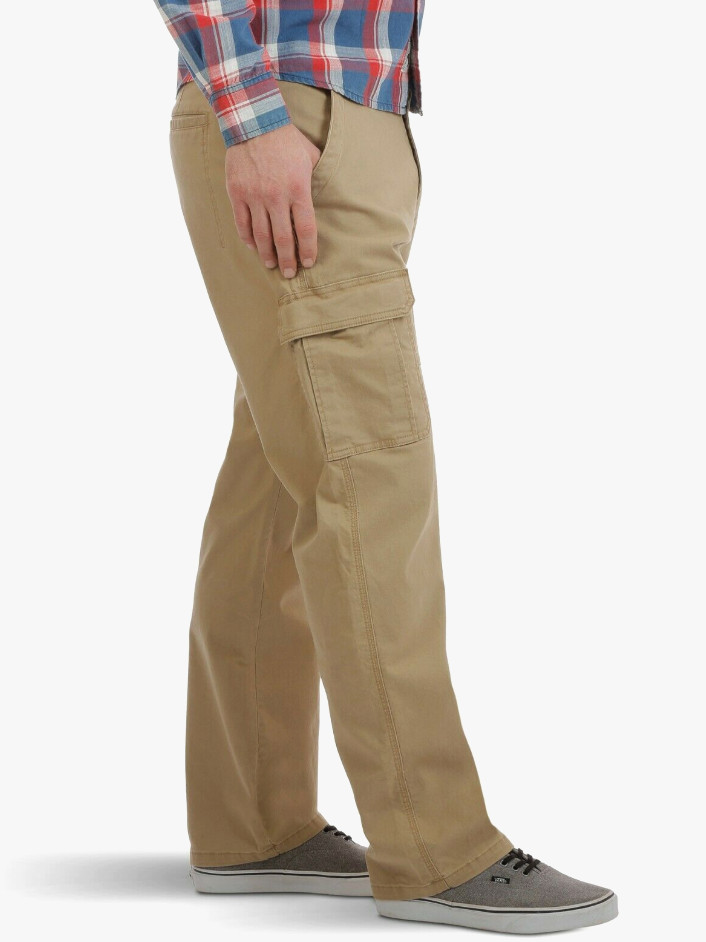 Men’s Wrangler Cargo Pants w/ Stretch Relaxed Fit Elmwood Khaki CHOOSE SIZE New
