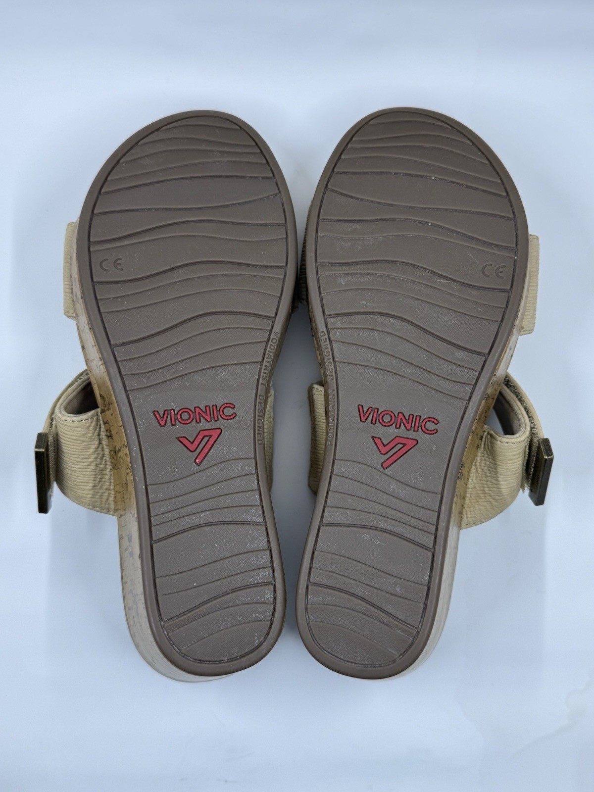 Vionic Womens Pepper Wedge Sandals Comfort Cork Footbed – US 8/EU 39 Tan