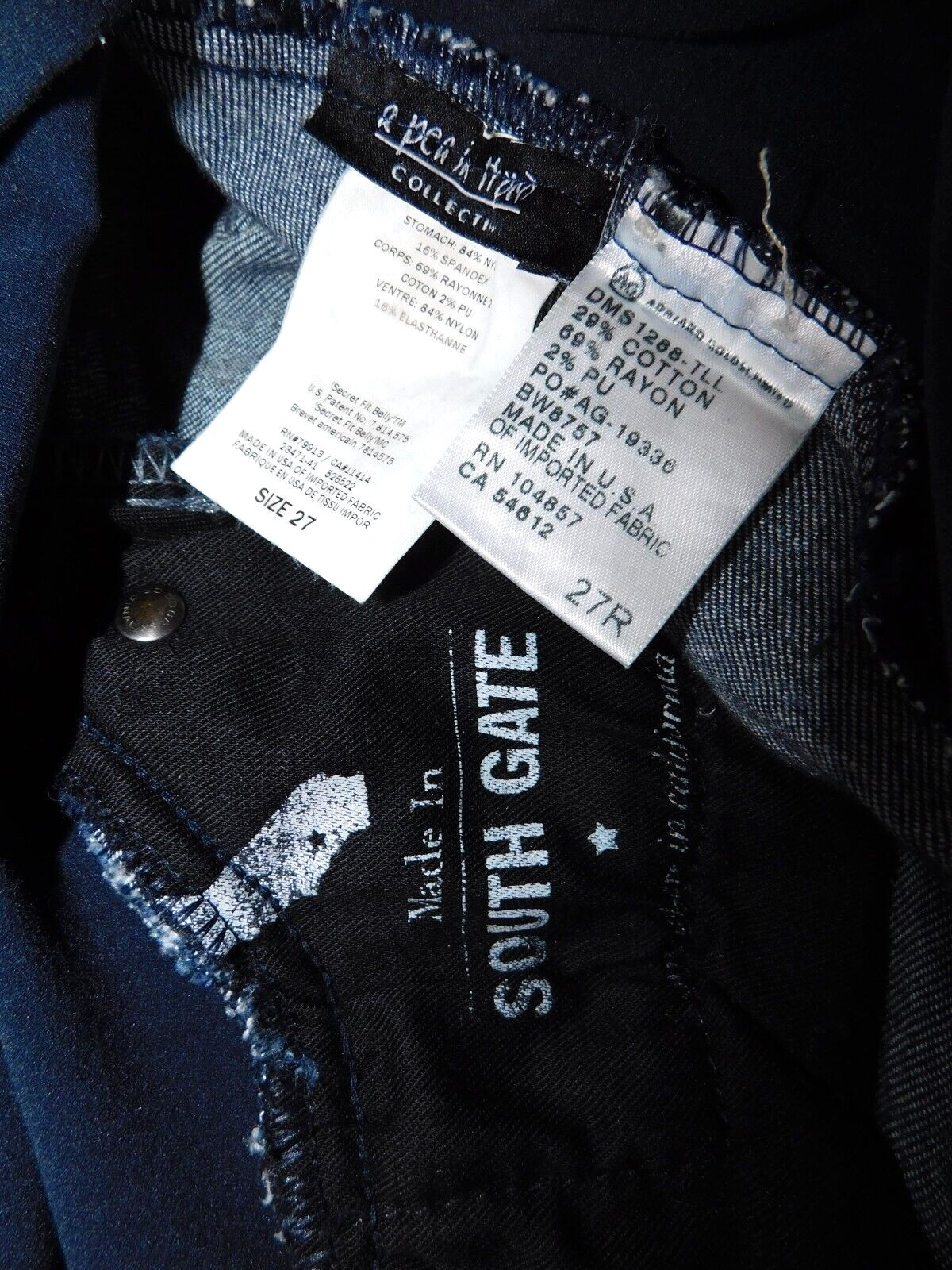 ADRIANO GOLDSCHMIED ag ― Size 27 ― Maternity Stevie Skinny Leg Denim Jeans #CQ12