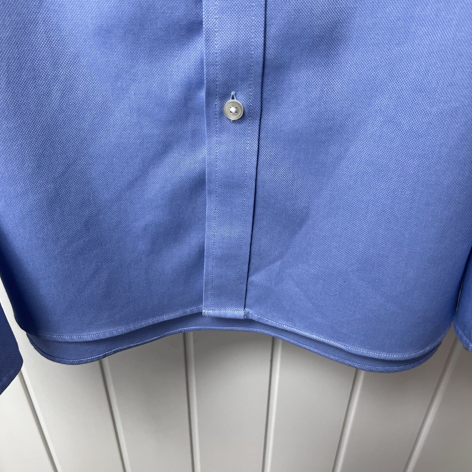 Charles Tyrwhitt Shirt Men’s Neck 17.5″ Blue Double Cuff Classic Fit Non Iron