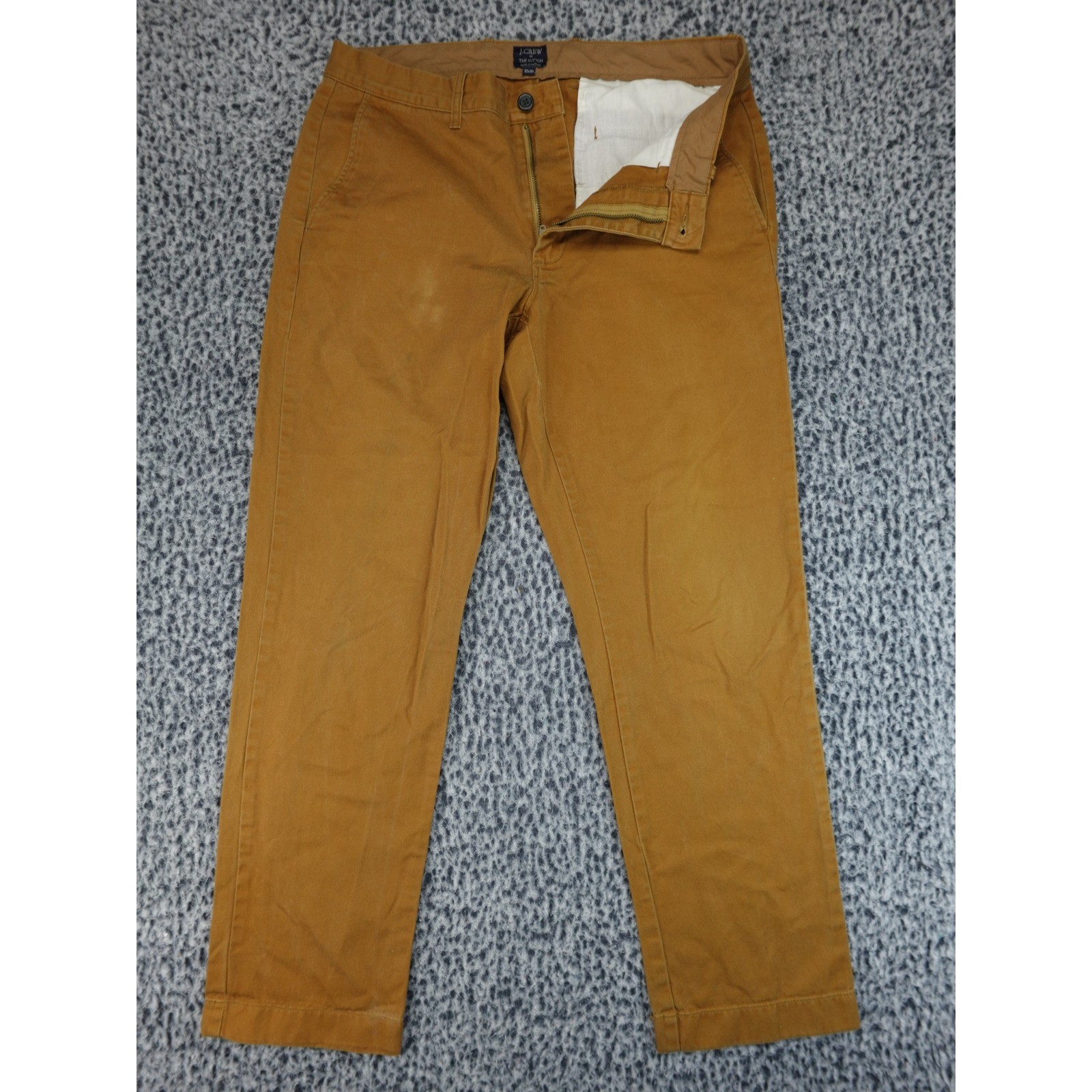 J.Crew The Sutton Mens 32×30 Slim Fit Chino Pants Mustard Tobacco Brown Cotton