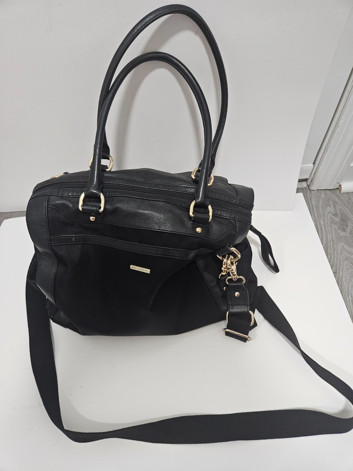 Rebecca Minkoff “Knocked Up” LEather & Nylon Diaper Bag/ Tote