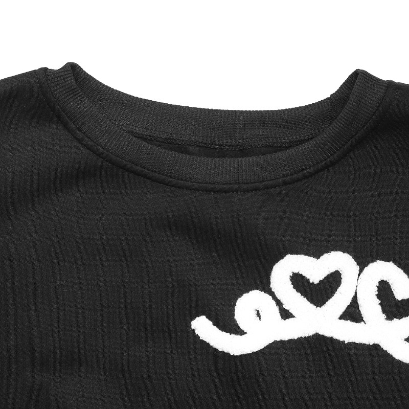 Autumn and winter round neck towel embroidered casual hoodie