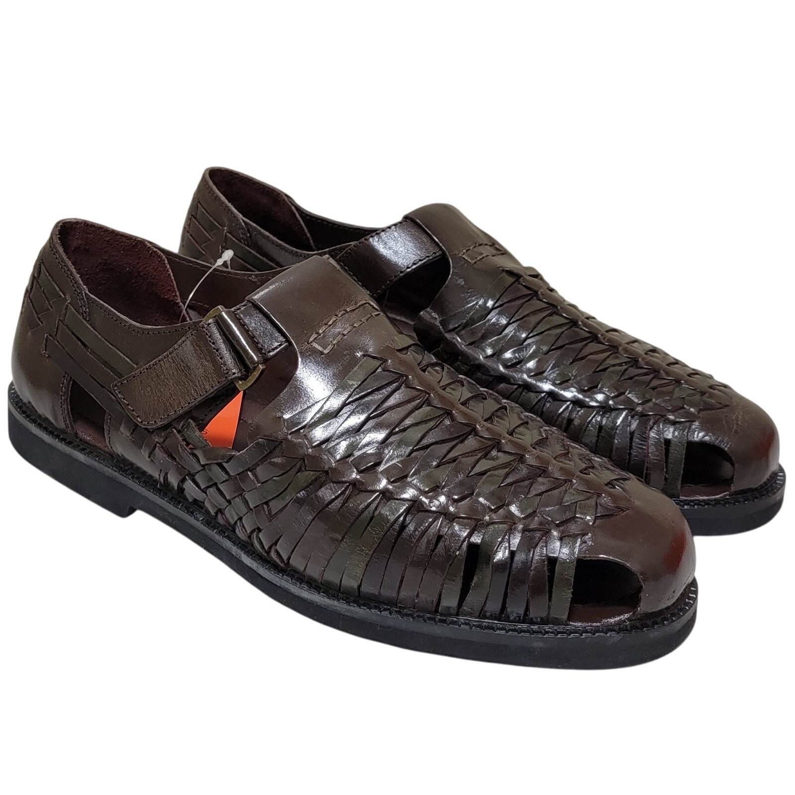Deer Stags Men Woven Huarache Fisherman Sandals Bamboo 2 Size US 10M Dark Brown