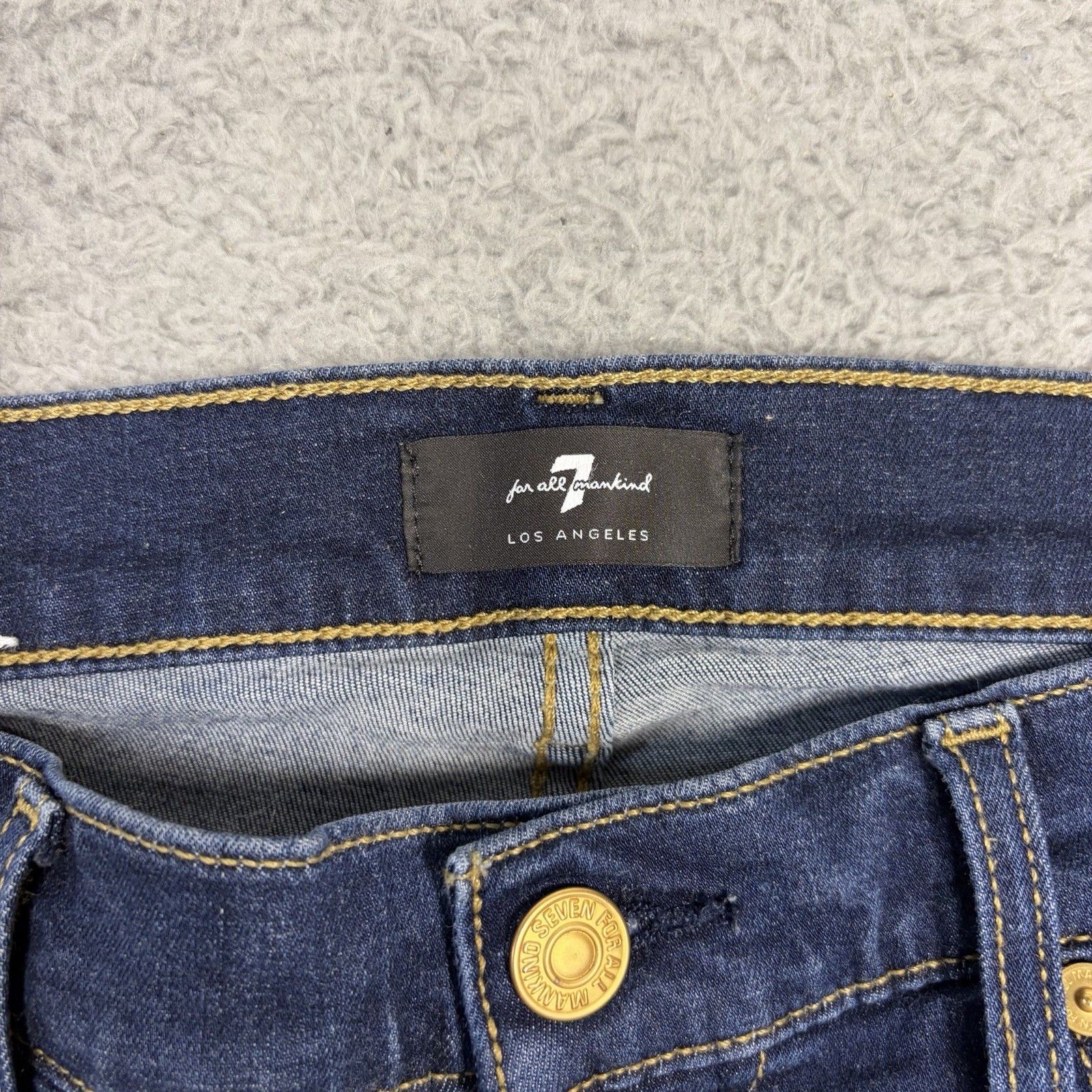 7 For All Mankind Dojo Jeans Womens 29 Blue Flare Mid Rise Dark Wash Denim Pants