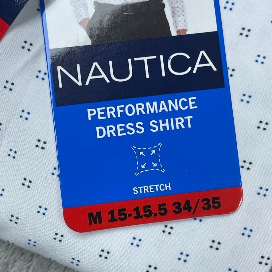 Nautica Slim Fit Mens Performance Stretch Dress Shirt White M a1244