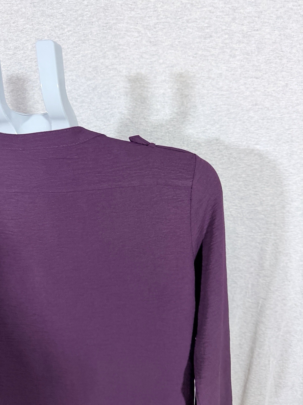 Calvin Klein Women XS Shirt Top Aubertine Purple Button Up Long Sleeve