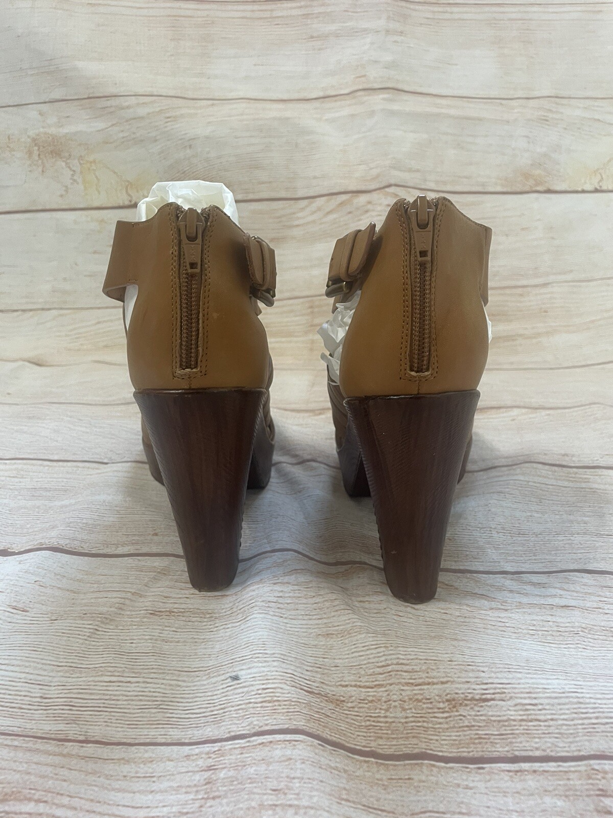 Sofft Ohanna Tan Vowen Leather Heel Sandals size 11W