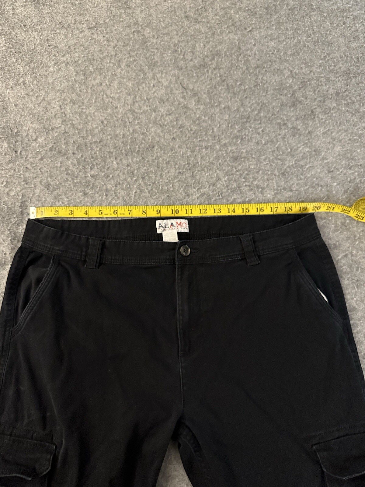 Cargo Pants Men 40×32 Black Straight Leg Outdoors Workwear Pockets Flat Front