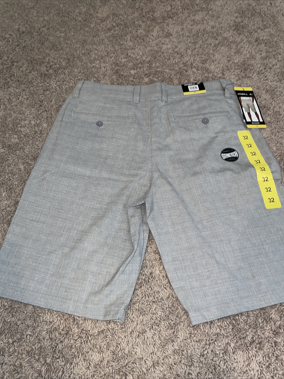 NWT Men’s O’Neill Walk Shorts Light Gray Size 32 Two Way Stretch