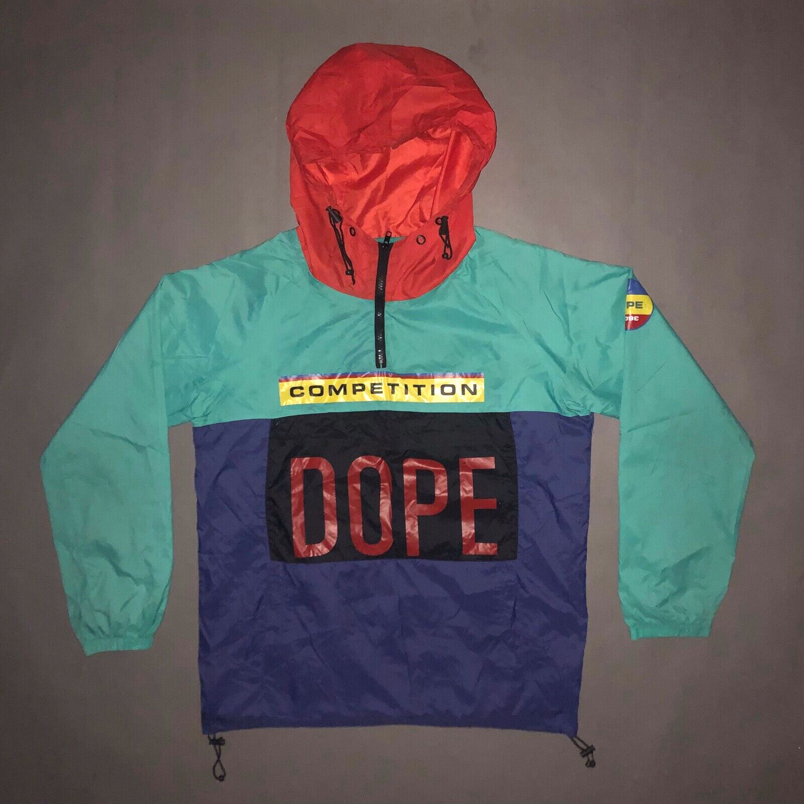 Vintage 90s DOPE SPORT WINDBREAKER JACKET Color Block Rap Hip Hop Skate 1990s M