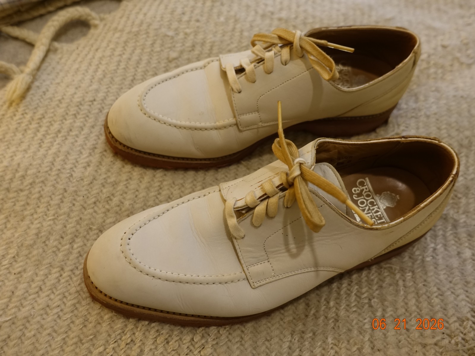 Crockett & Jones White Sport Shoes,Handmade in England.