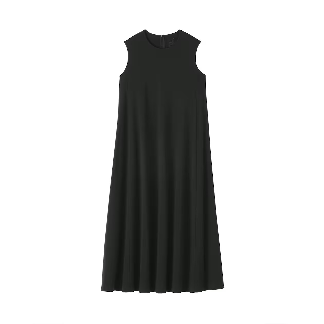 MUJI Womens 100% Organic Cotton Cool Touch Sleeveless Dress Black FedEx