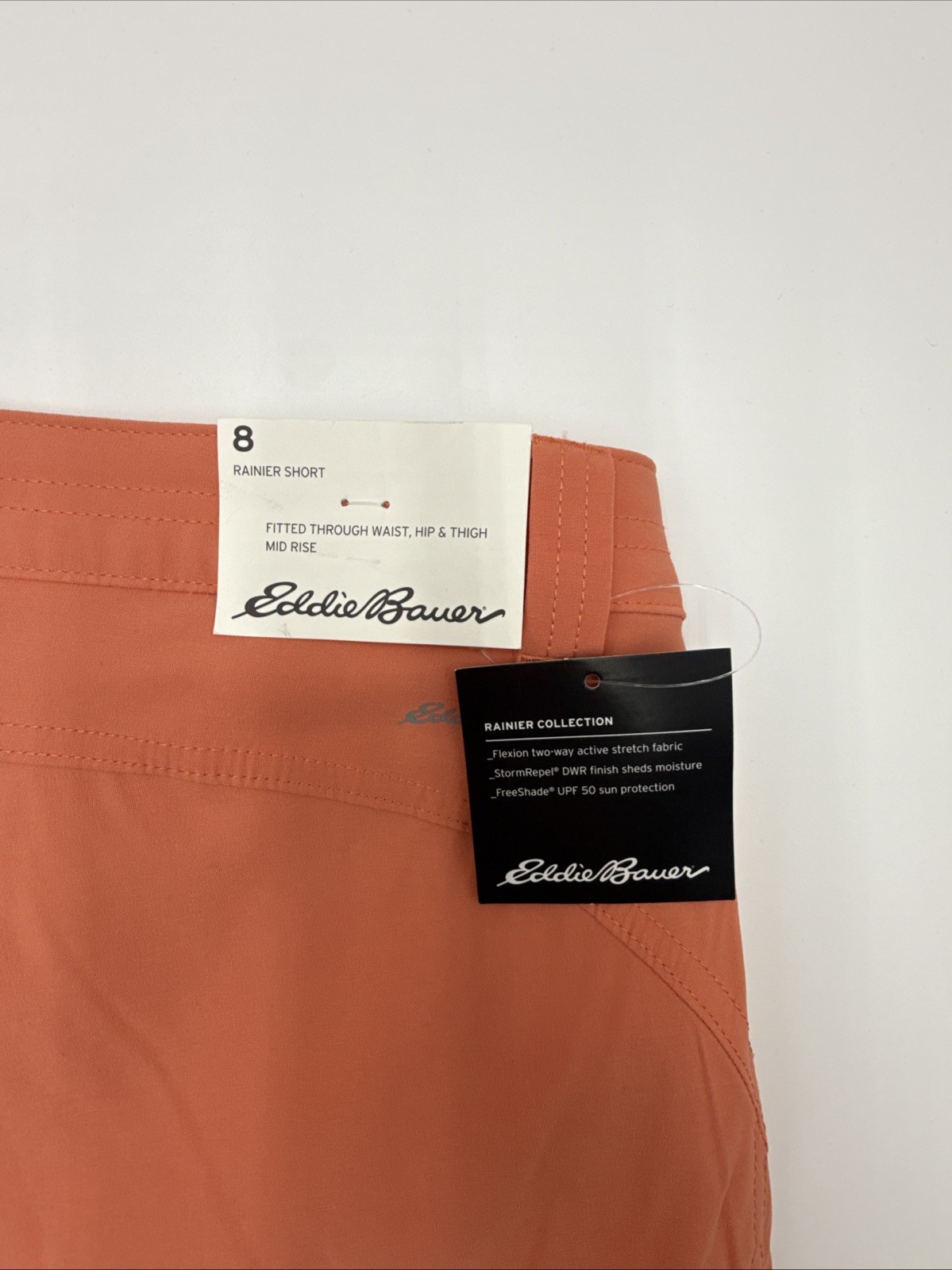 $60 Eddie Bauer Women’s Rainier shorts- Coral – Size 8 (31”W) – NEW With Tags