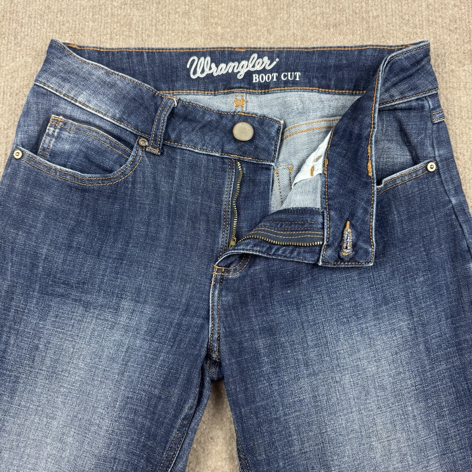 Wrangler Boot Cut Jeans Womens 7×34 Blue Stretch Denim Mid Rise Western 30×34