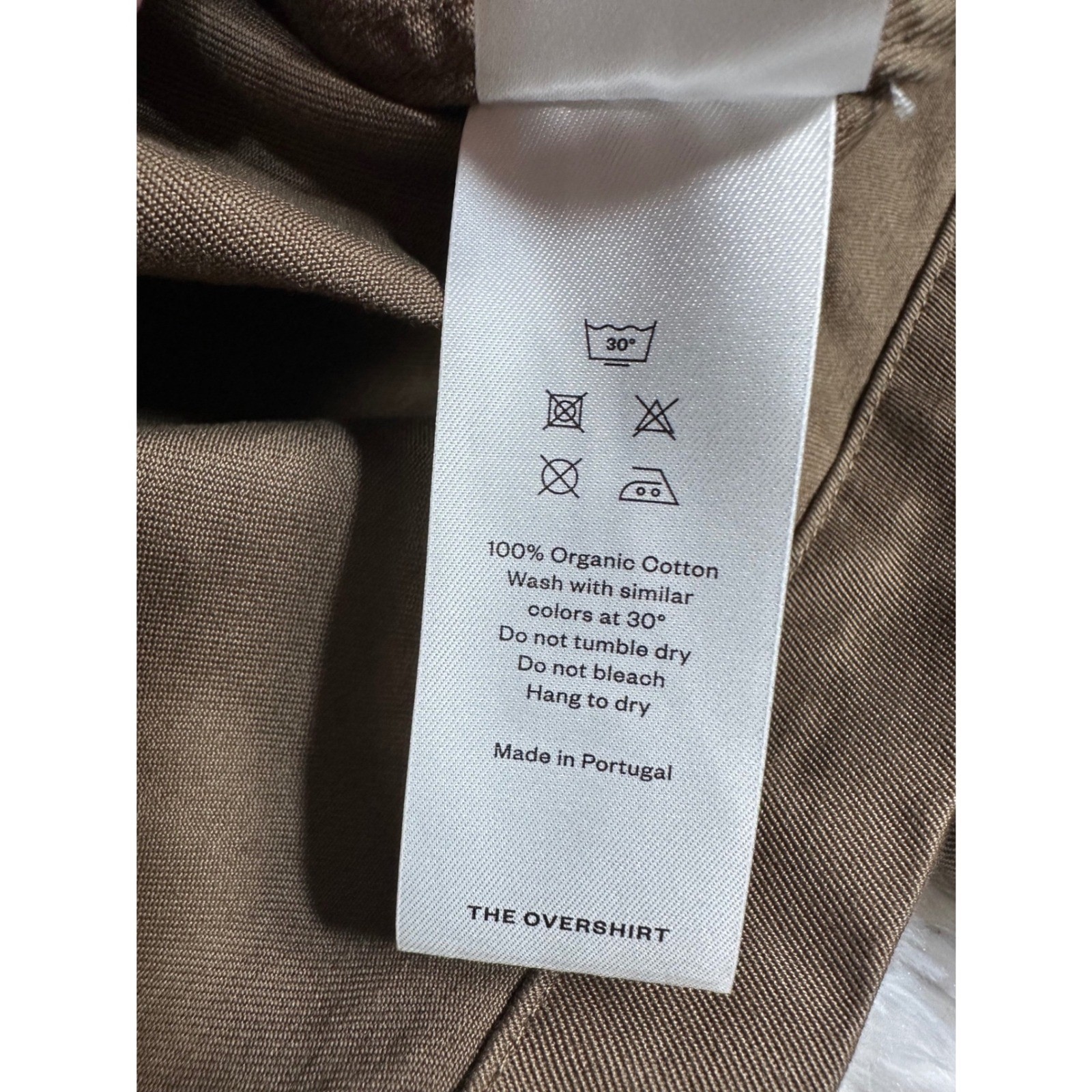 ASKET The Overshirt Mens Large Regular Taupe Organic Cotton Twill Chore Jacket