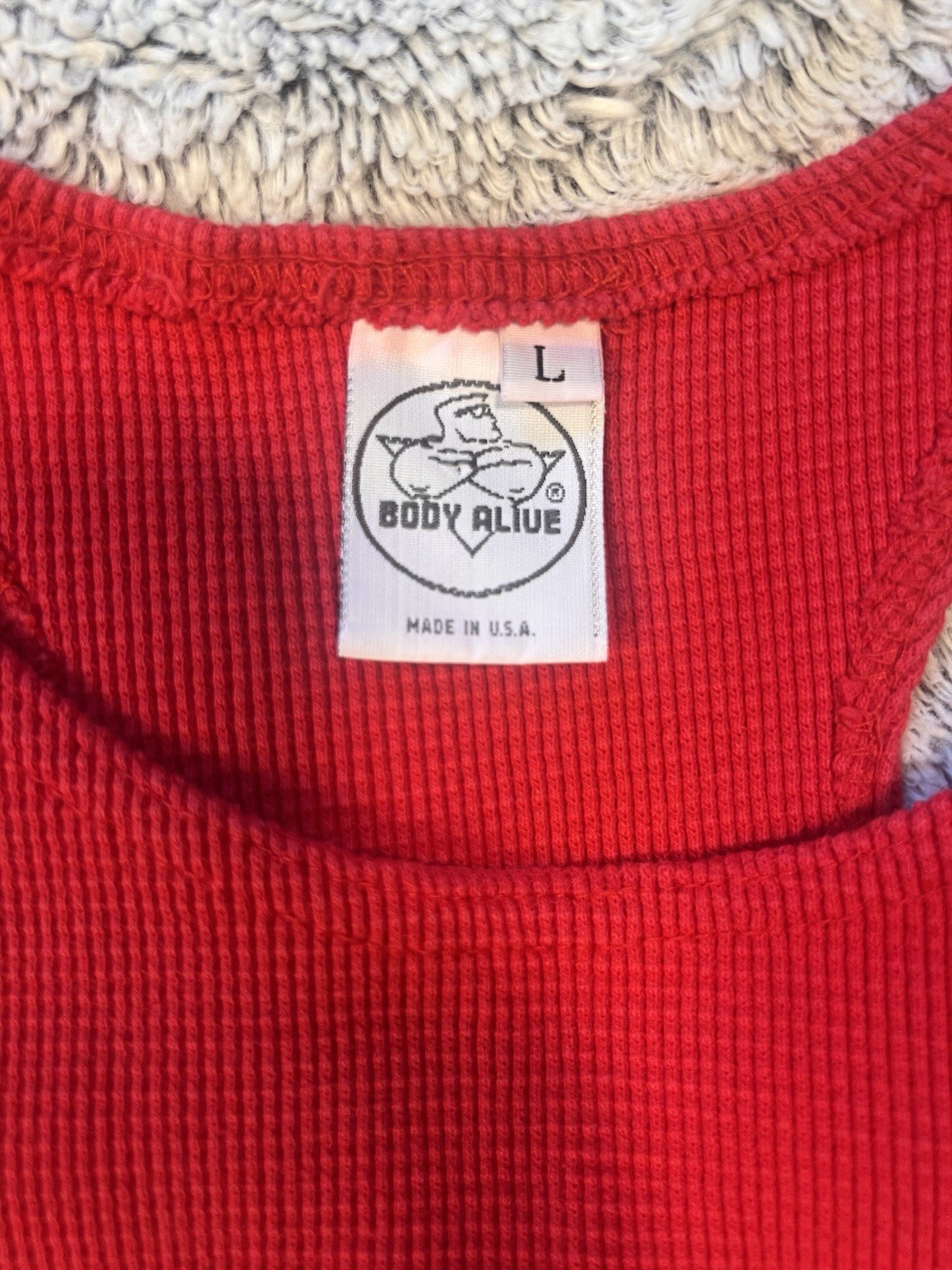 Body Alive Vintage Two-piece Sporty Set In Red Made of Waffle Knit Or Ribbed