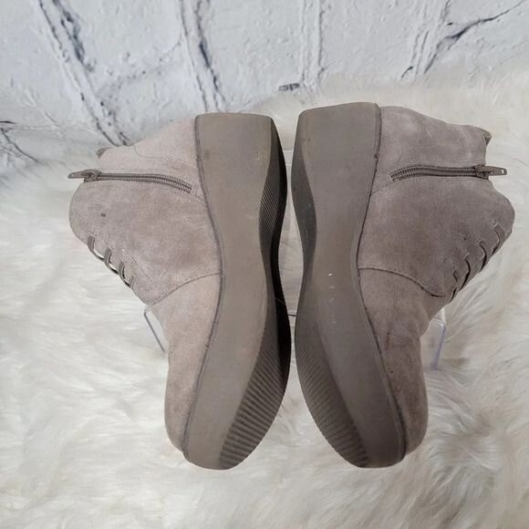 Reaction by KENNETH COLE Womens Grey Wedge Platform Ankle Boot Bootie Casual 8