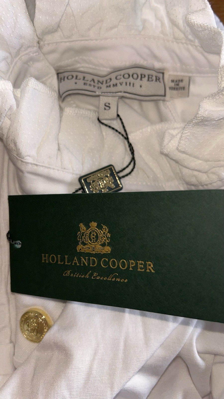 Holland Cooper Lilibet Jersey Tee Top Size Small – White